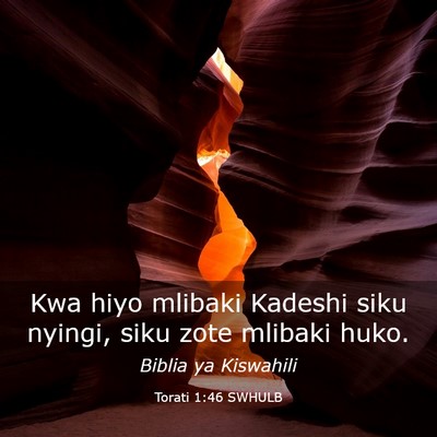 Picture 03 - Torati 1:46 SWHULB - Kwa hiyo mlibaki Kadeshi siku nyingi, siku zote - Bible Verse Picture