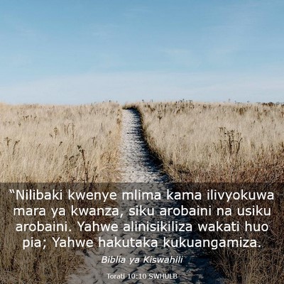Picture 03 - Torati 10:10 SWHULB - “Nilibaki kwenye mlima kama ilivyokuwa mara ya - Bible Verse Picture