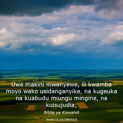 Picture 03 - Torati 11:16 SWHULB - Uwe makini mwenyewe, ili kwamba moyo wako - Bible Verse Picture