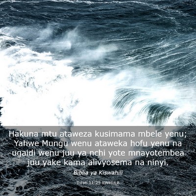 Picture 03 - Torati 11:25 SWHULB - Hakuna mtu ataweza kusimama mbele yenu; Yahwe - Bible Verse Picture