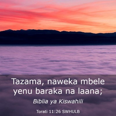 Picture 03 - Torati 11:26 SWHULB - Tazama, naweka mbele yenu baraka na - Bible Verse Picture