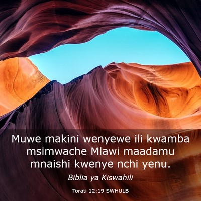 Picture 03 - Torati 12:19 SWHULB - Muwe makini wenyewe ili kwamba msimwache Mlawi - Bible Verse Picture