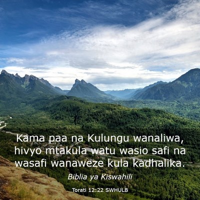 Picture 03 - Torati 12:22 SWHULB - Kama paa na Kulungu wanaliwa, hivyo mtakula watu - Bible Verse Picture
