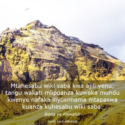 Picture 03 - Torati 16:9 SWHULB - Mtahesabu wiki saba kwa ajili yenu; tangu wakati - Bible Verse Picture