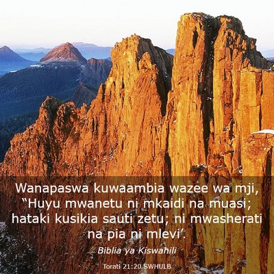 Picture 03 - Torati 21:20 SWHULB - Wanapaswa kuwaambia wazee wa mji, “Huyu mwanetu - Bible Verse Picture