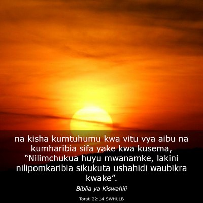 Picture 03 - Torati 22:14 SWHULB - na kisha kumtuhumu kwa vitu vya aibu na - Bible Verse Picture