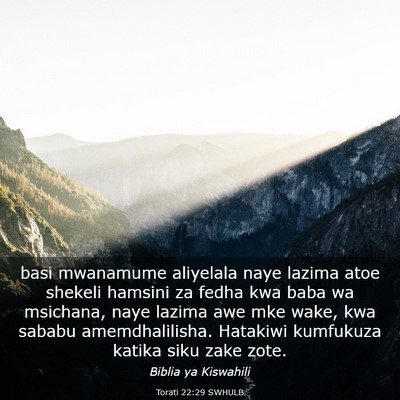 Picture 03 - Torati 22:29 SWHULB - basi mwanamume aliyelala naye lazima atoe shekeli - Bible Verse Picture