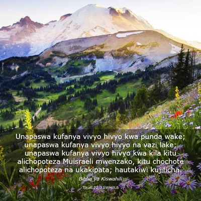 Picture 03 - Torati 22:3 SWHULB - Unapaswa kufanya vivyo hivyo kwa punda wake; - Bible Verse Picture