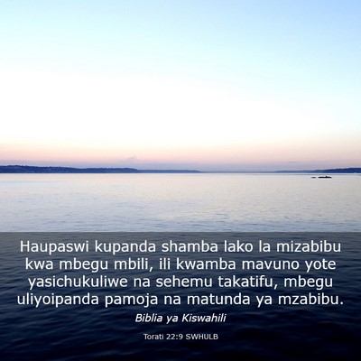 Picture 03 - Torati 22:9 SWHULB - Haupaswi kupanda shamba lako la mizabibu kwa - Bible Verse Picture