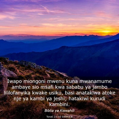 Picture 03 - Torati 23:10 SWHULB - Iwapo miongoni mwenu kuna mwanamume ambaye sio - Bible Verse Picture