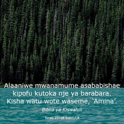 Picture 03 - Torati 27:18 SWHULB - Alaaniwe mwanamume asababishae kipofu kutoka nje - Bible Verse Picture
