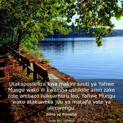 Picture 03 - Torati 28:1 SWHULB - Utakaposikiliza kwa makini sauti ya Yahwe Mungu - Bible Verse Picture