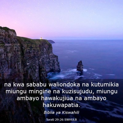 Picture 03 - Torati 29:26 SWHULB - na kwa sababu waliondoka na kutumikia miungu - Bible Verse Picture