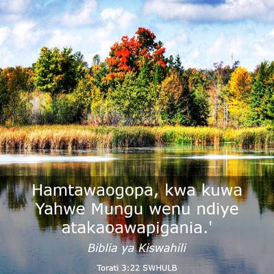 Picture 03 - Torati 3:22 SWHULB - Hamtawaogopa, kwa kuwa Yahwe Mungu wenu ndiye - Bible Verse Picture