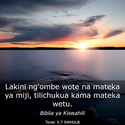 Picture 03 - Torati 3:7 SWHULB - Lakini ng'ombe wote na mateka ya miji, tilichukua - Bible Verse Picture