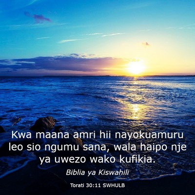 Picture 03 - Torati 30:11 SWHULB - Kwa maana amri hii nayokuamuru leo sio ngumu - Bible Verse Picture