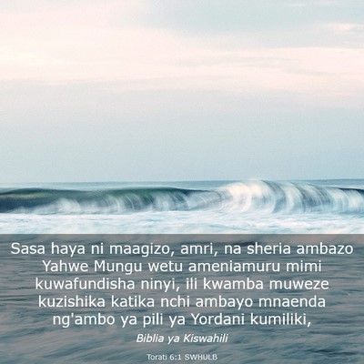 Picture 03 - Torati 6:1 SWHULB - Sasa haya ni maagizo, amri, na sheria ambazo - Bible Verse Picture