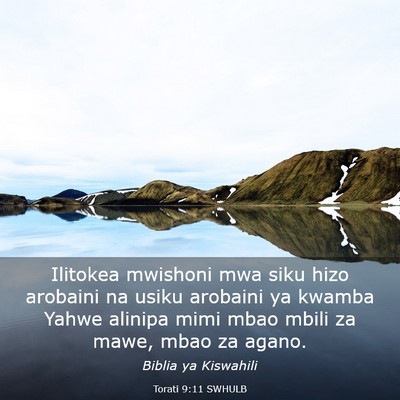Picture 03 - Torati 9:11 SWHULB - Ilitokea mwishoni mwa siku hizo arobaini na usiku - Bible Verse Picture