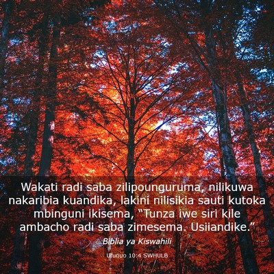 Picture 03 - Ufunuo 10:4 SWHULB - Wakati radi saba zilipounguruma, nilikuwa - Bible Verse Picture