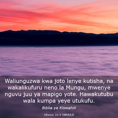 Picture 03 - Ufunuo 16:9 SWHULB - Waliunguzwa kwa joto lenye kutisha, na - Bible Verse Picture