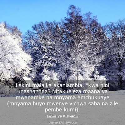 Picture 03 - Ufunuo 17:7 SWHULB - Lakini malaika akaniambia, “Kwa nini - Bible Verse Picture