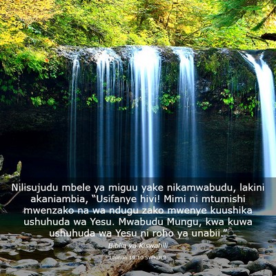 Picture 03 - Ufunuo 19:10 SWHULB - Nilisujudu mbele ya miguu yake nikamwabudu, - Bible Verse Picture