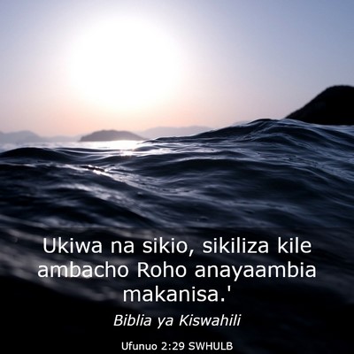 Picture 03 - Ufunuo 2:29 SWHULB - Ukiwa na sikio, sikiliza kile ambacho Roho - Bible Verse Picture