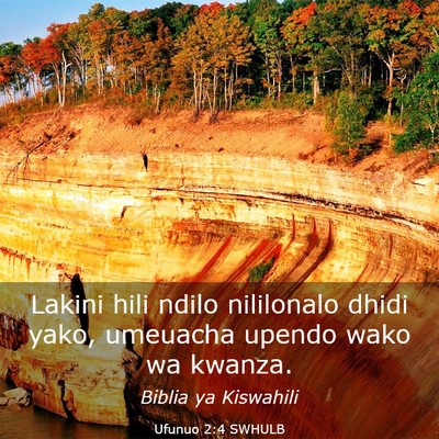 Picture 03 - Ufunuo 2:4 SWHULB - Lakini hili ndilo nililonalo dhidi yako, umeuacha - Bible Verse Picture