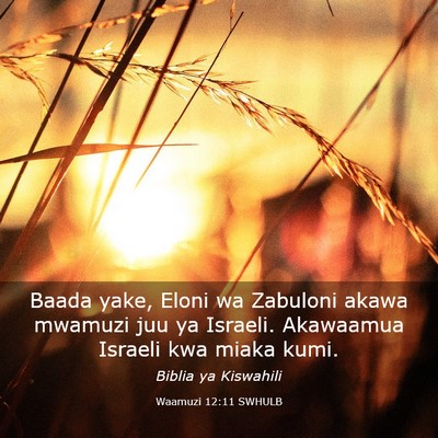 Picture 03 - Waamuzi 12:11 SWHULB - Baada yake, Eloni wa Zabuloni akawa mwamuzi juu - Bible Verse Picture