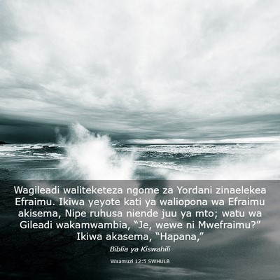 Picture 03 - Waamuzi 12:5 SWHULB - Wagileadi waliteketeza ngome za Yordani - Bible Verse Picture