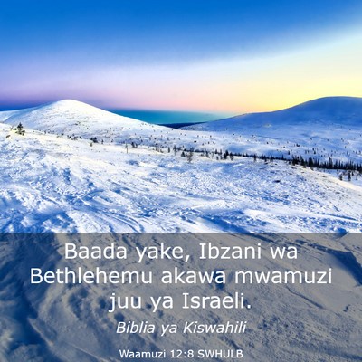 Picture 03 - Waamuzi 12:8 SWHULB - Baada yake, Ibzani wa Bethlehemu akawa mwamuzi - Bible Verse Picture