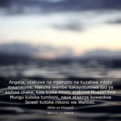 Picture 03 - Waamuzi 13:5 SWHULB - Angalia, utakuwa na mjamzito na kuzaliwa mtoto - Bible Verse Picture