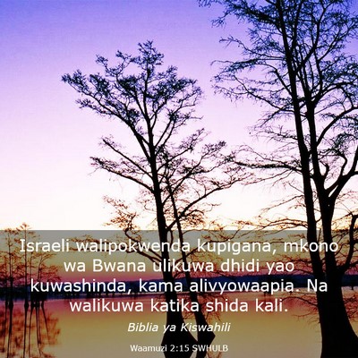 Picture 03 - Waamuzi 2:15 SWHULB - Israeli walipokwenda kupigana, mkono wa Bwana - Bible Verse Picture