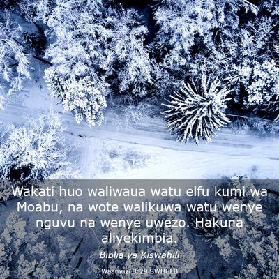 Picture 03 - Waamuzi 3:29 SWHULB - Wakati huo waliwaua watu elfu kumi wa Moabu, na - Bible Verse Picture