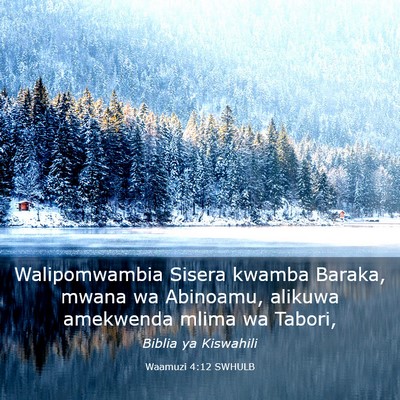 Picture 03 - Waamuzi 4:12 SWHULB - Walipomwambia Sisera kwamba Baraka, mwana wa - Bible Verse Picture
