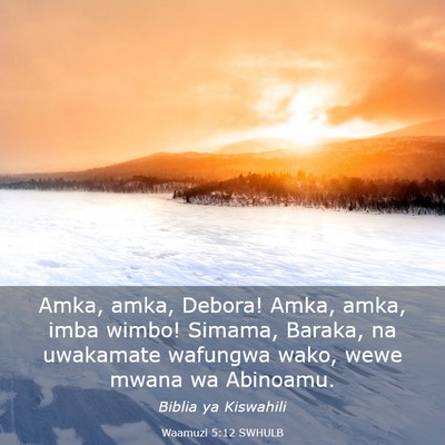 Picture 03 - Waamuzi 5:12 SWHULB - Amka, amka, Debora! Amka, amka, imba wimbo! - Bible Verse Picture