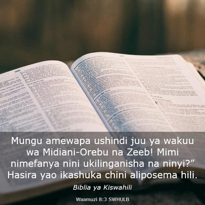 Picture 03 - Waamuzi 8:3 SWHULB - Mungu amewapa ushindi juu ya wakuu wa - Bible Verse Picture