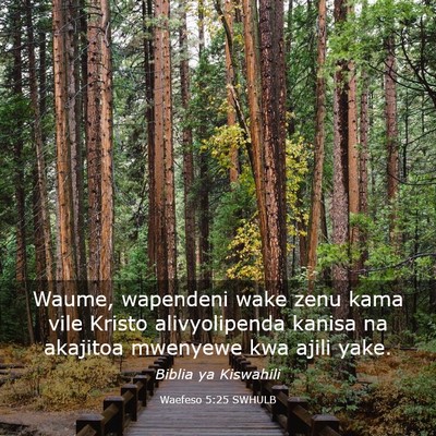 Picture 03 - Waefeso 5:25 SWHULB - Waume, wapendeni wake zenu kama vile Kristo - Bible Verse Picture