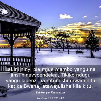 Picture 03 - Waefeso 6:21 SWHULB - Lakini ninyi pia mjue mambo yangu na jinsi - Bible Verse Picture
