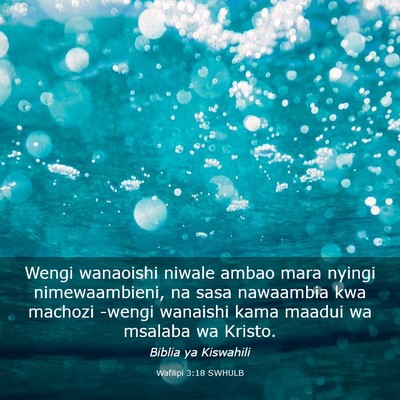 Picture 03 - Wafilipi 3:18 SWHULB - Wengi wanaoishi niwale ambao mara nyingi - Bible Verse Picture