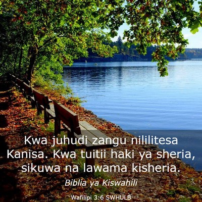 Picture 03 - Wafilipi 3:6 SWHULB - Kwa juhudi zangu nililitesa Kanisa. Kwa tuitii - Bible Verse Picture