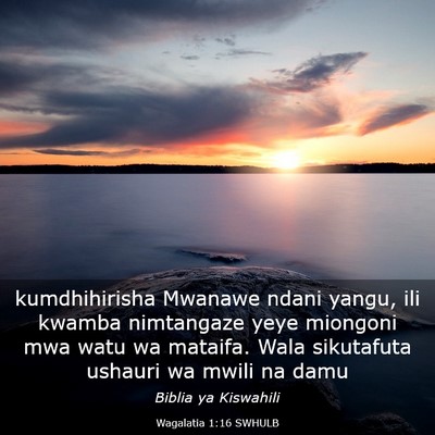 Picture 03 - Wagalatia 1:16 SWHULB - kumdhihirisha Mwanawe ndani yangu, ili kwamba - Bible Verse Picture