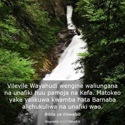 Picture 03 - Wagalatia 2:13 SWHULB - Vilevile Wayahudi wengine waliungana na unafiki - Bible Verse Picture