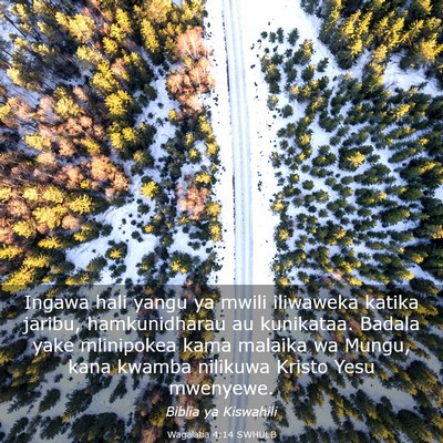 Picture 03 - Wagalatia 4:14 SWHULB - Ingawa hali yangu ya mwili iliwaweka katika - Bible Verse Picture