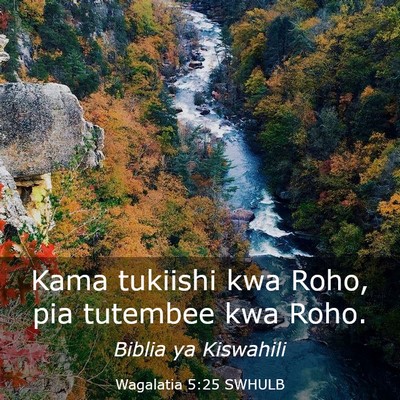 Picture 03 - Wagalatia 5:25 SWHULB - Kama tukiishi kwa Roho, pia tutembee kwa - Bible Verse Picture