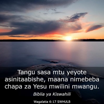 Picture 03 - Wagalatia 6:17 SWHULB - Tangu sasa mtu yeyote asinitaabishe, maana - Bible Verse Picture