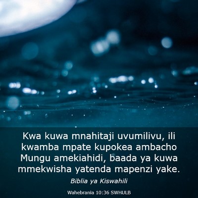 Picture 03 - Wahebrania 10:36 SWHULB - Kwa kuwa mnahitaji uvumilivu, ili kwamba mpate - Bible Verse Picture