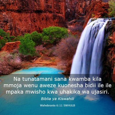 Picture 03 - Wahebrania 6:11 SWHULB - Na tunatamani sana kwamba kila mmoja wenu aweze - Bible Verse Picture