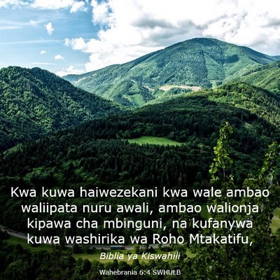 Picture 03 - Wahebrania 6:4 SWHULB - Kwa kuwa haiwezekani kwa wale ambao waliipata - Bible Verse Picture