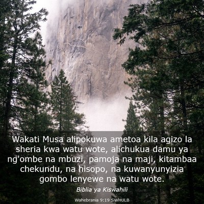 Picture 03 - Wahebrania 9:19 SWHULB - Wakati Musa alipokuwa ametoa kila agizo la sheria - Bible Verse Picture